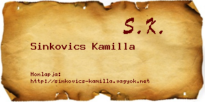 Sinkovics Kamilla névjegykártya